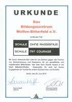 Urkunde "Schule ohne Rassismus - Schule mit Courage"